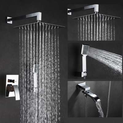 Bathroom Rain Shower Sets Wall Mount Square Shower Set