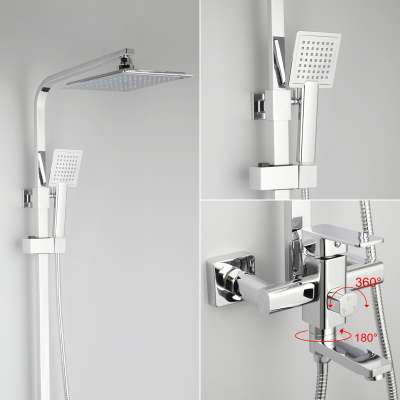 Wall Mounted Shower Mixer Set Rainfall Faucet