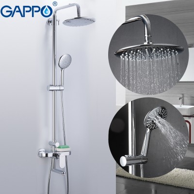 Modern Brass Overhead Rain Fall Shower Lifting Set