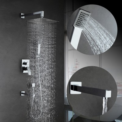 Ceiling Rain Faucet Square Concealed Shower Set